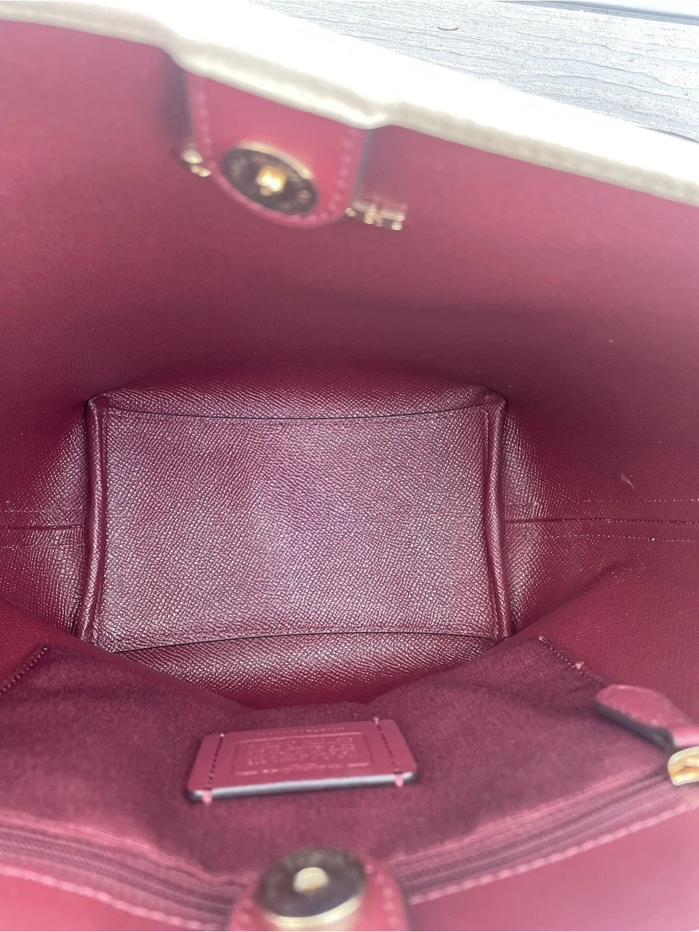 Coach Cream Pebbled Leather Shoulder Bucket Bag
